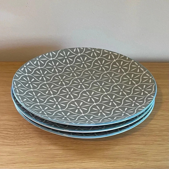 Better Homes and Gardens Salad Plates Piers Gray Geometric - Picture 1 of 12